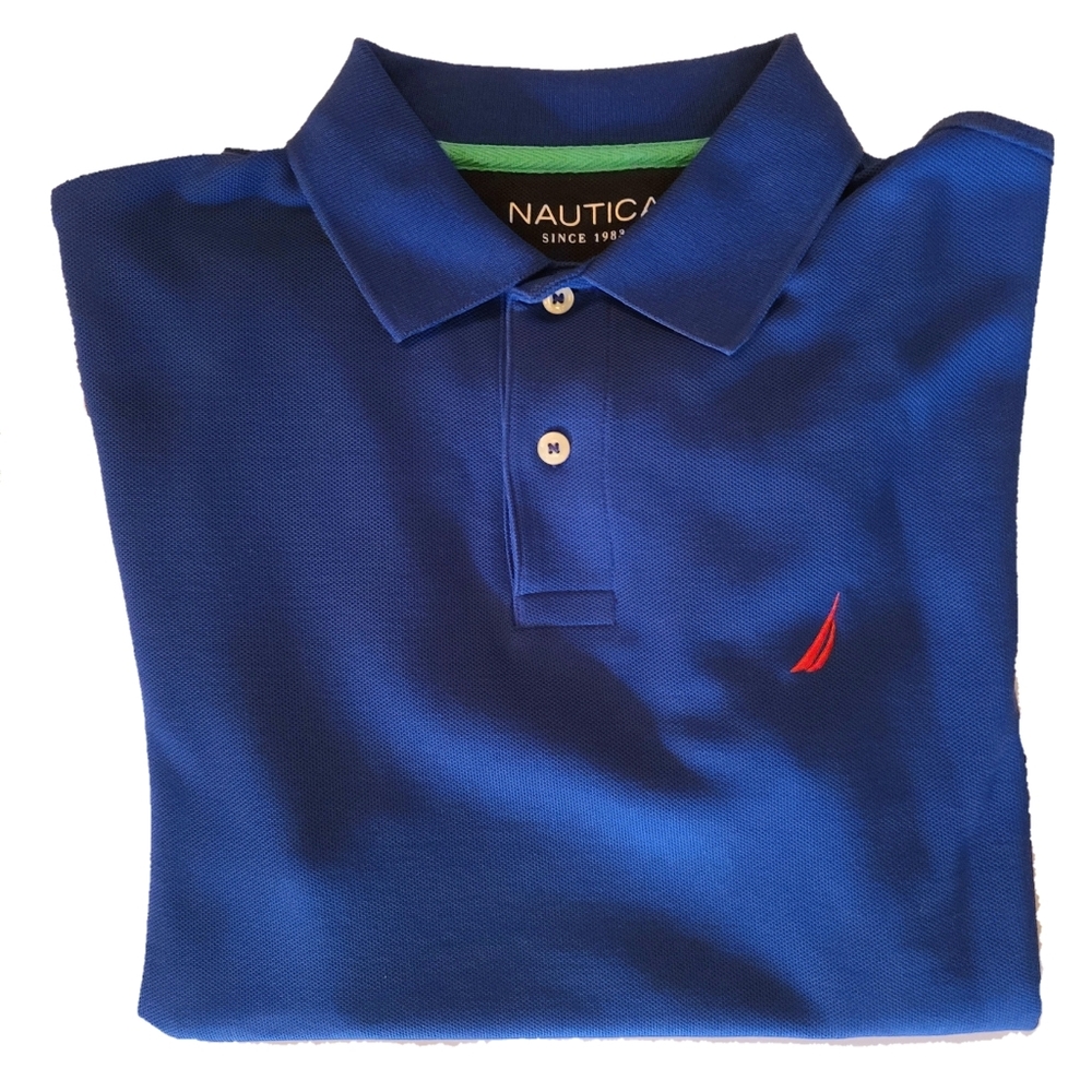 Nautica Performance Deck Golf Polo Shirt Blue